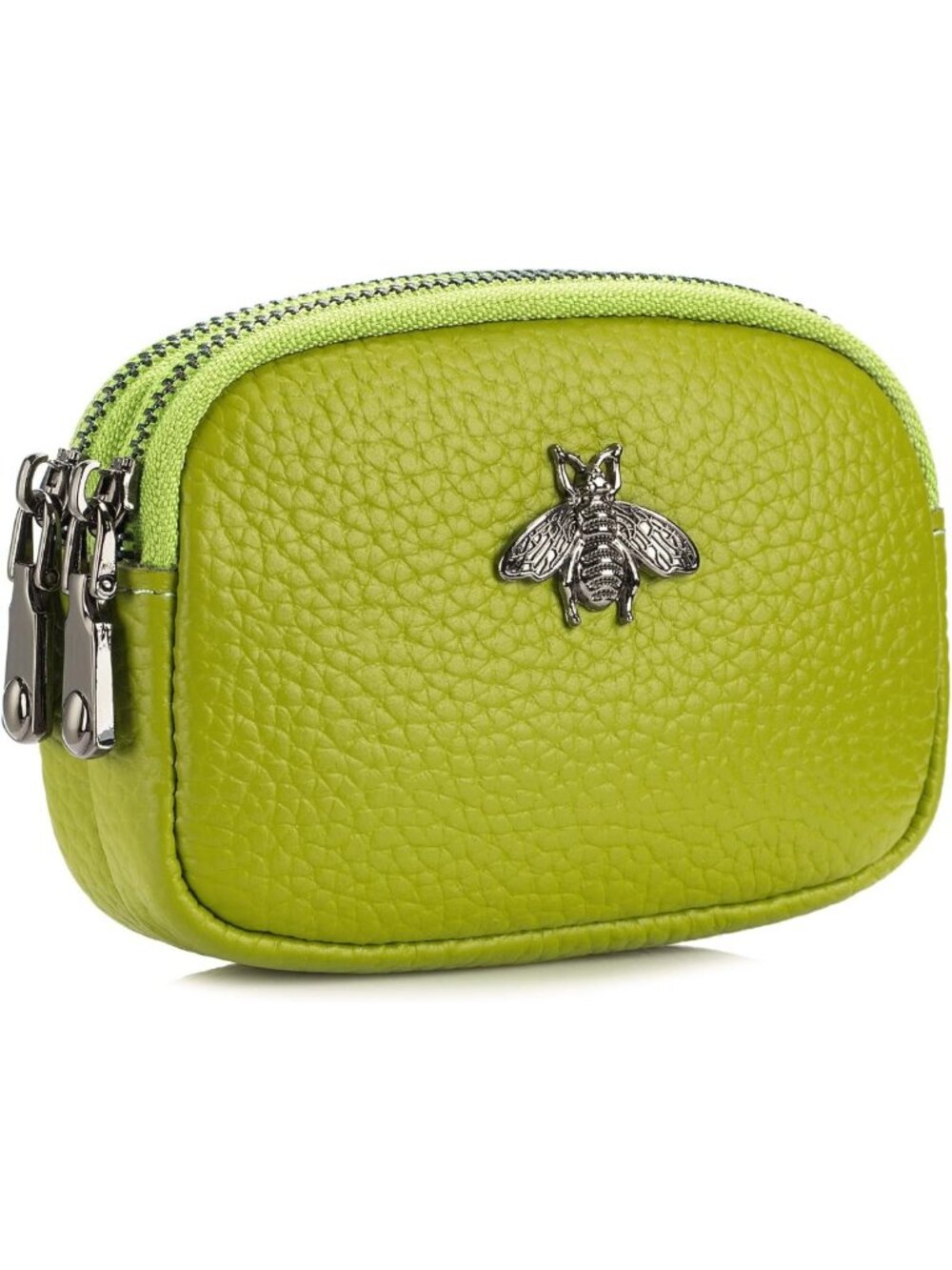 Stylish Women's Leather Coin Purse | Small Wallet & Change Pouch in Yellow Green
